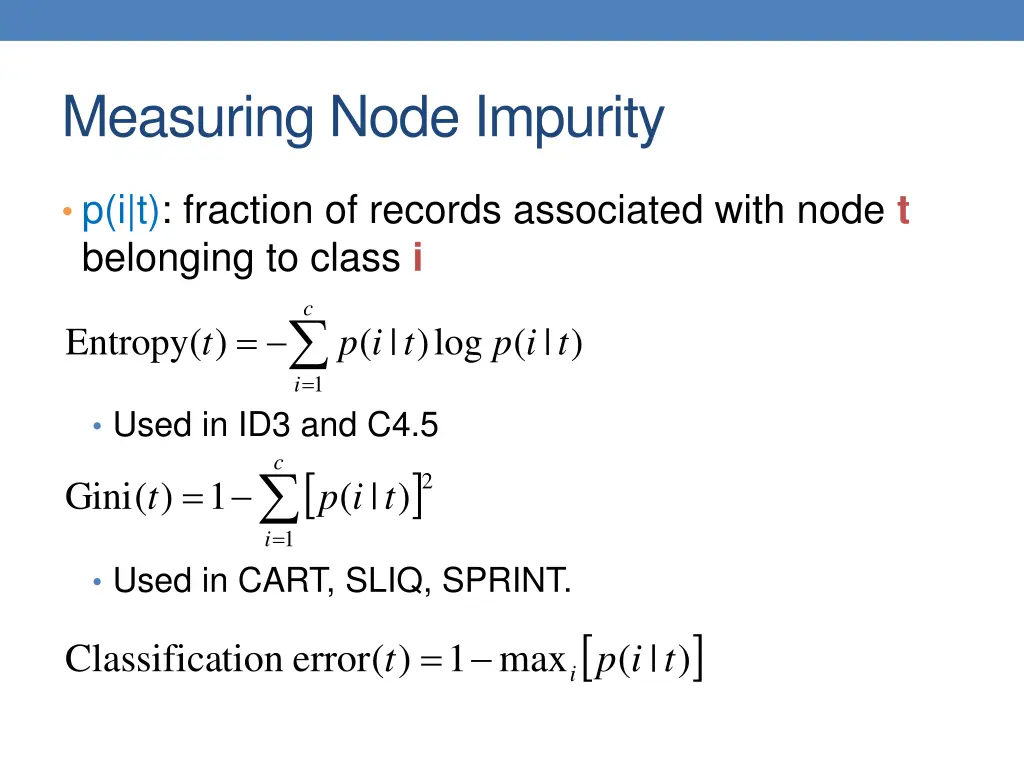 measuring node impurity