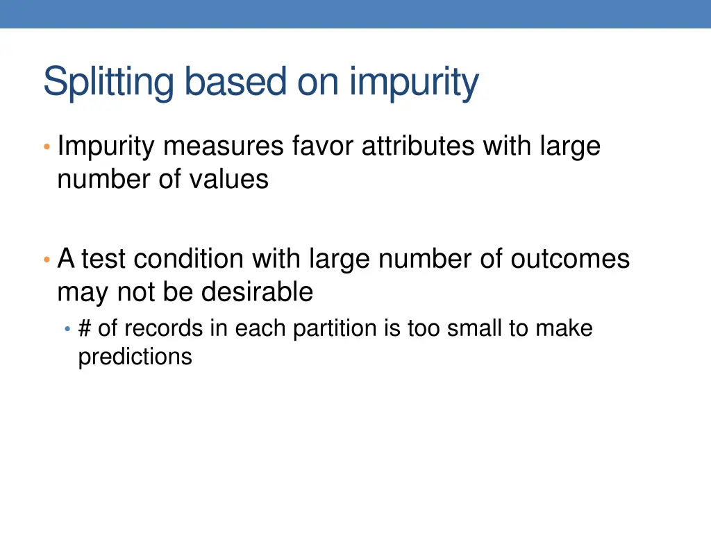 splitting based on impurity