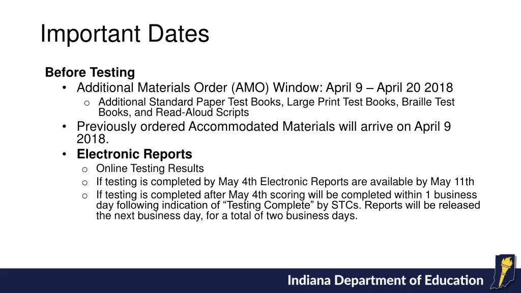 important dates 1