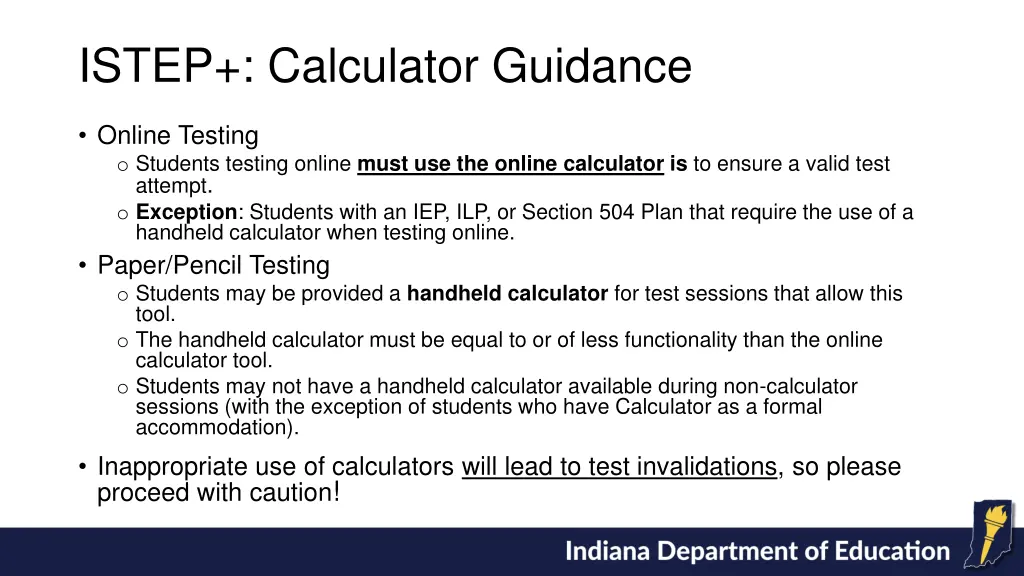 istep calculator guidance