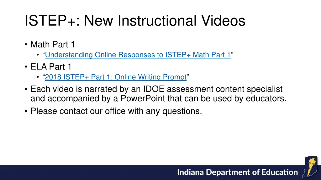 istep new instructional videos