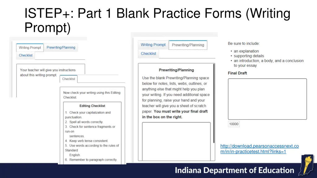 istep part 1 blank practice forms writing prompt