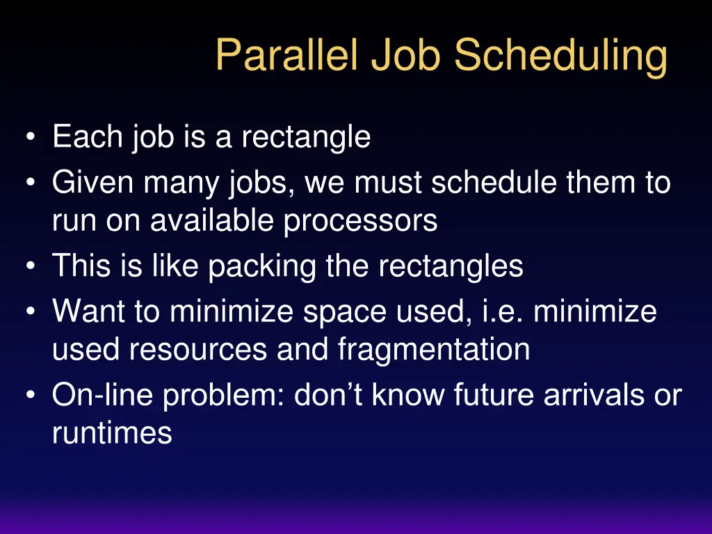 parallel job scheduling