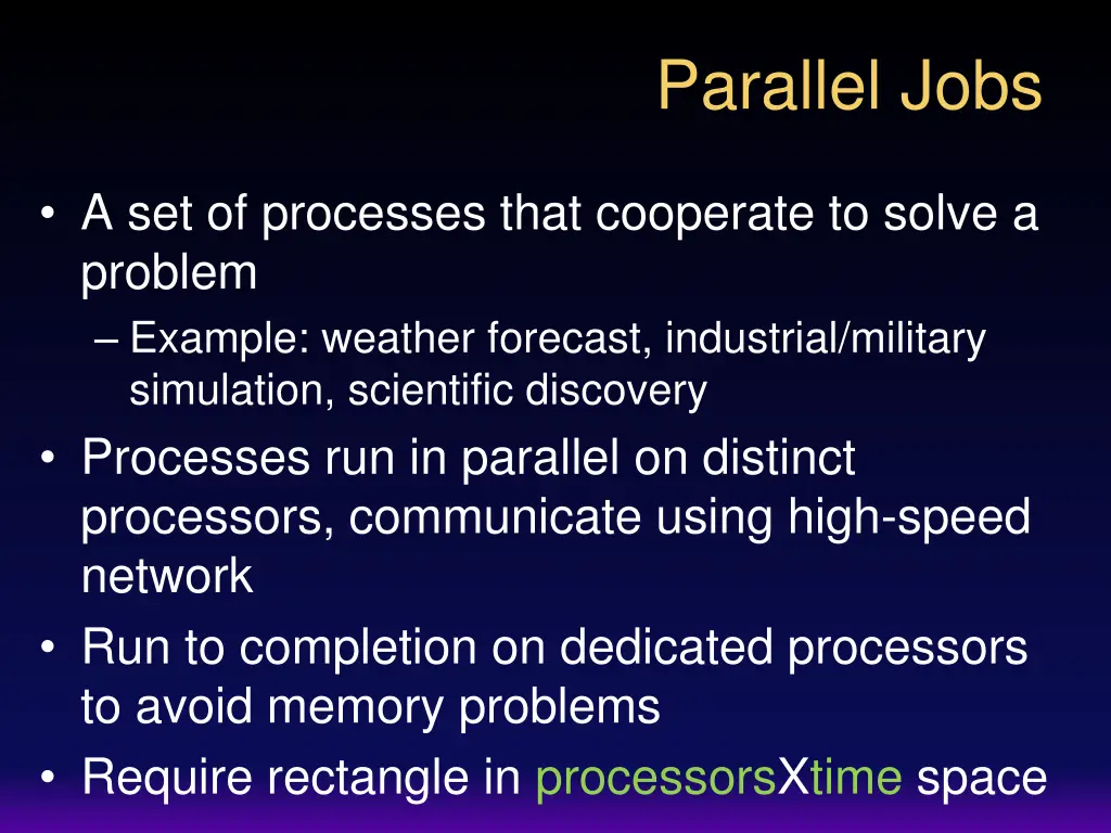 parallel jobs
