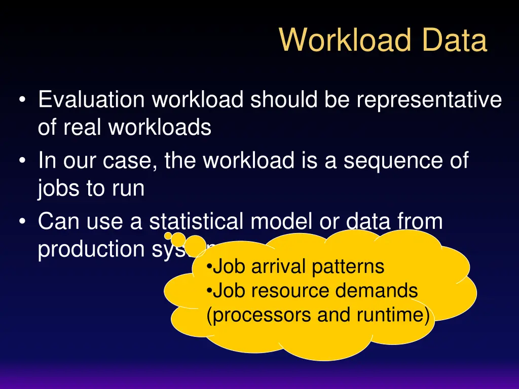 workload data