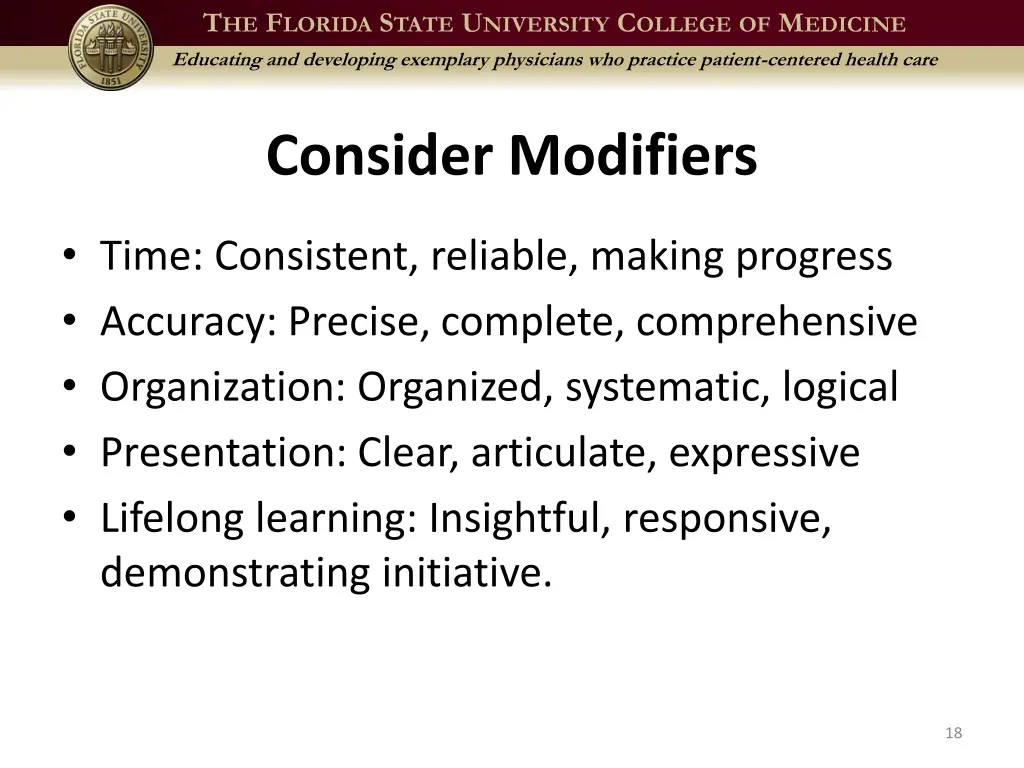 t he f lorida s tate u niversity c ollege 17