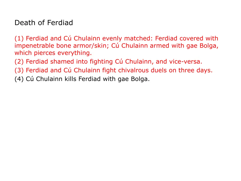 death of ferdiad