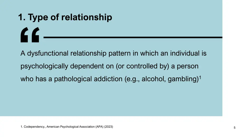 1 type of relationship