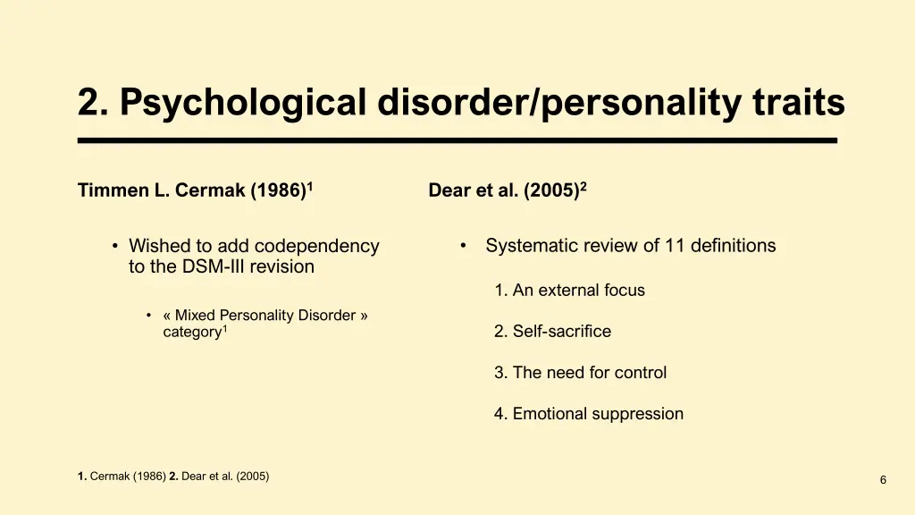 2 psychological disorder personality traits