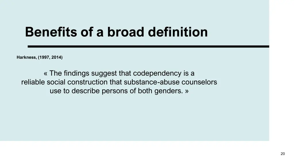benefits of a broad definition 1