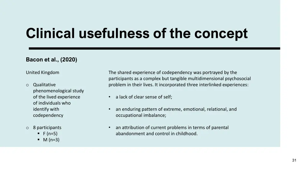 clinical usefulness of the concept 1