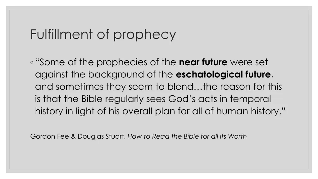 fulfillment of prophecy
