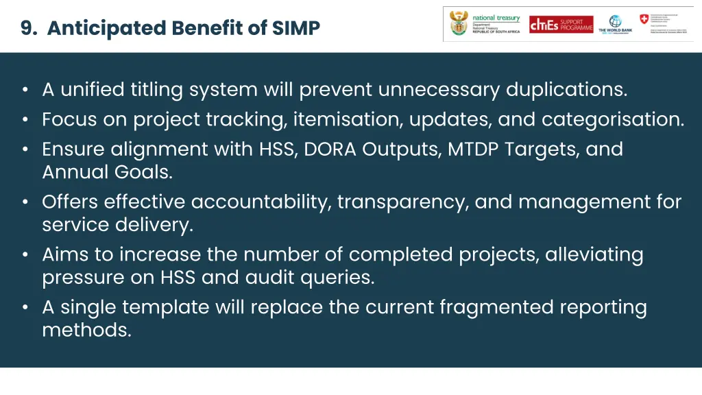 9 anticipated benefit of simp