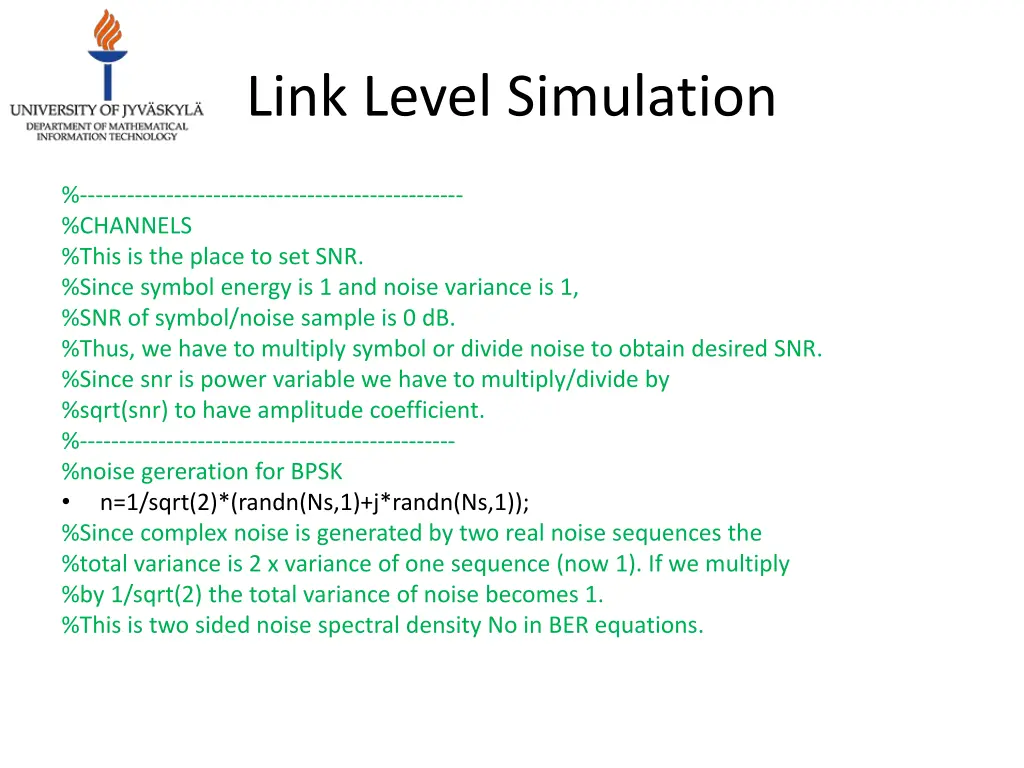 link level simulation 3