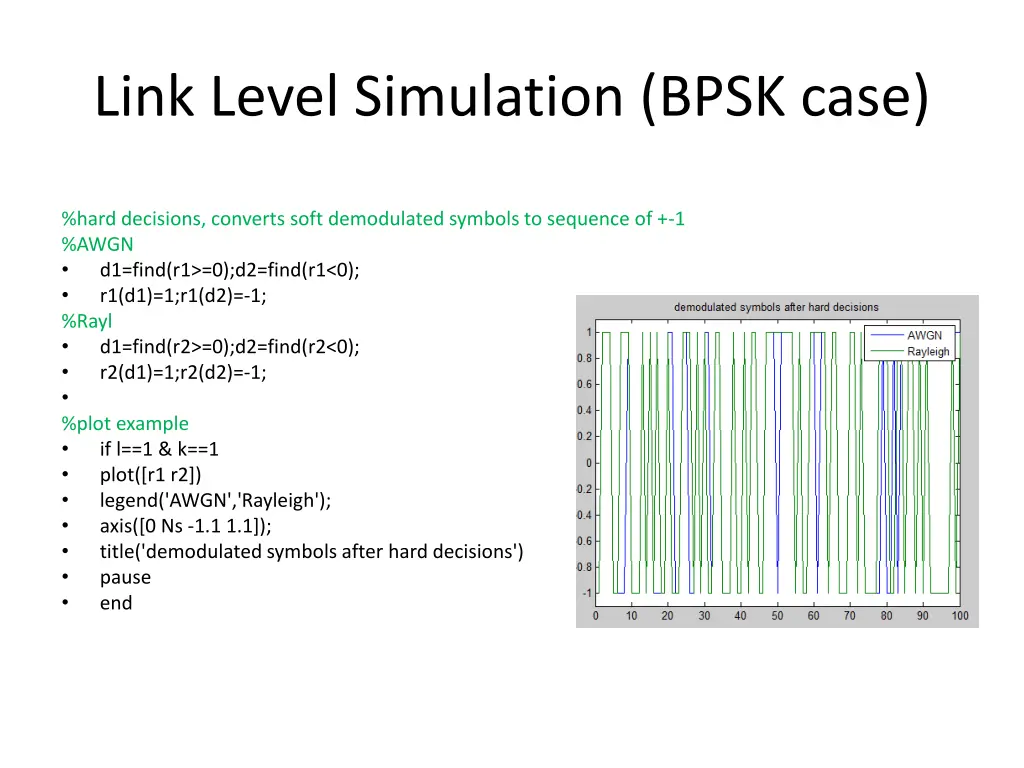 link level simulation bpsk case 5