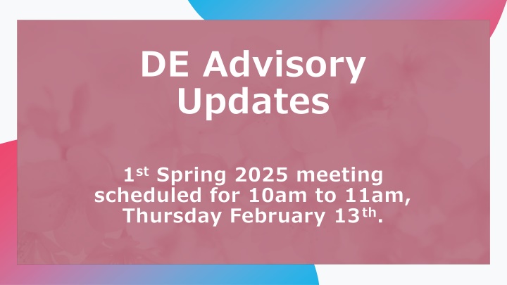 de advisory updates
