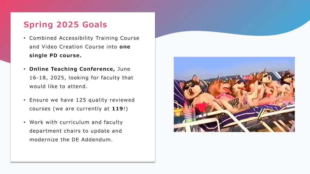 spring 2025 goals