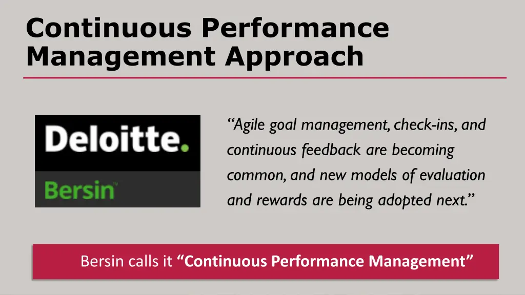 continuous performance management approach