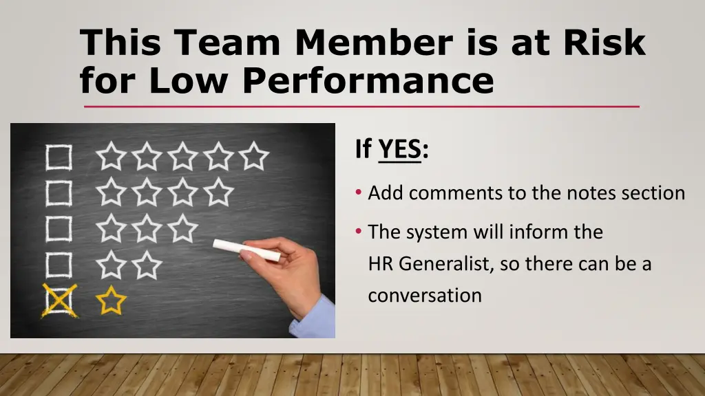 this team member is at risk for low performance