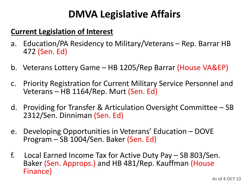 dmva legislative affairs 1