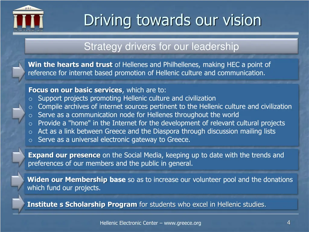 driving towards our vision