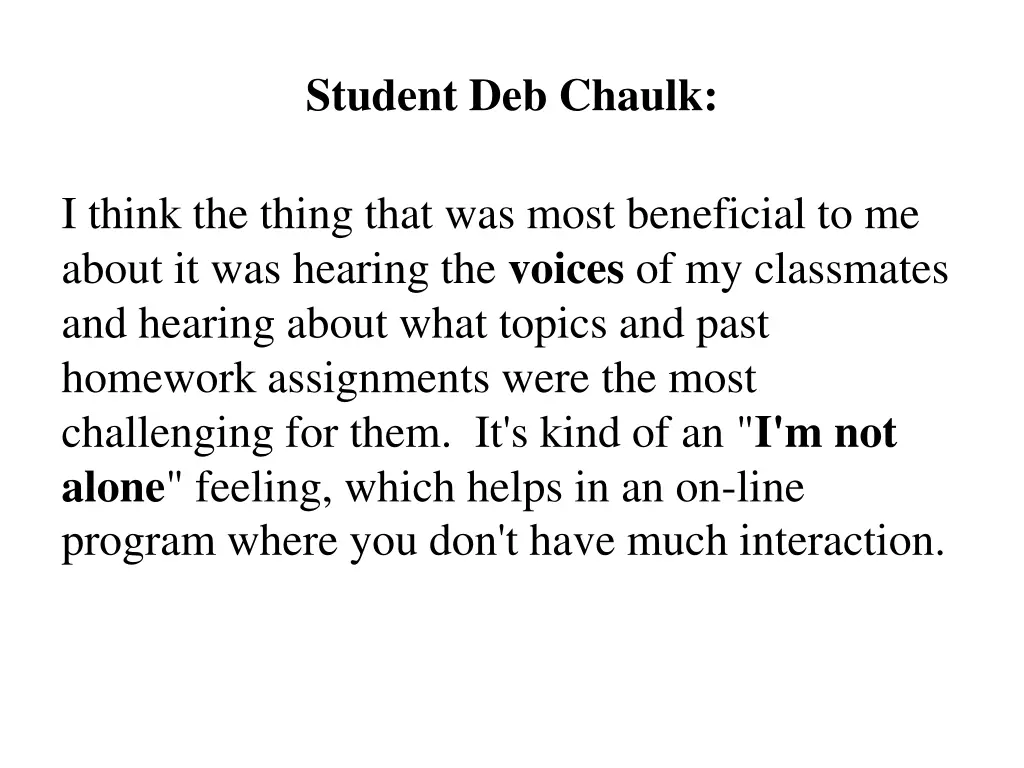 student deb chaulk
