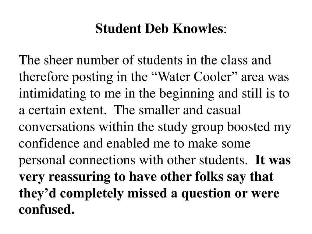 student deb knowles