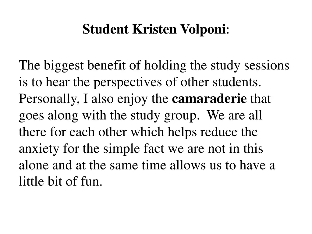 student kristen volponi
