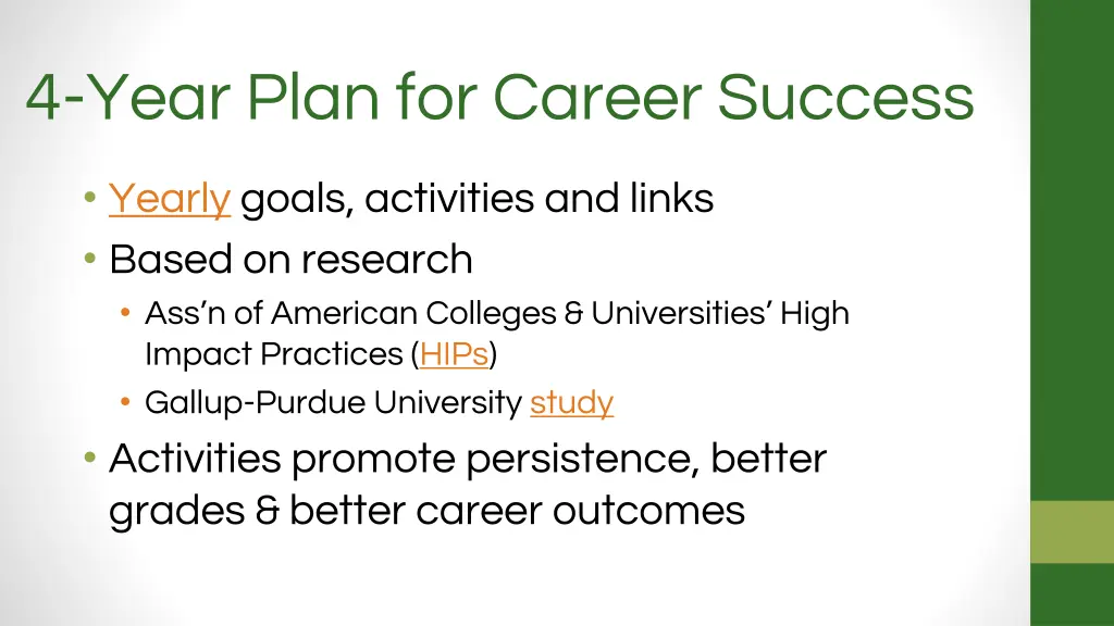 4 year plan for career success