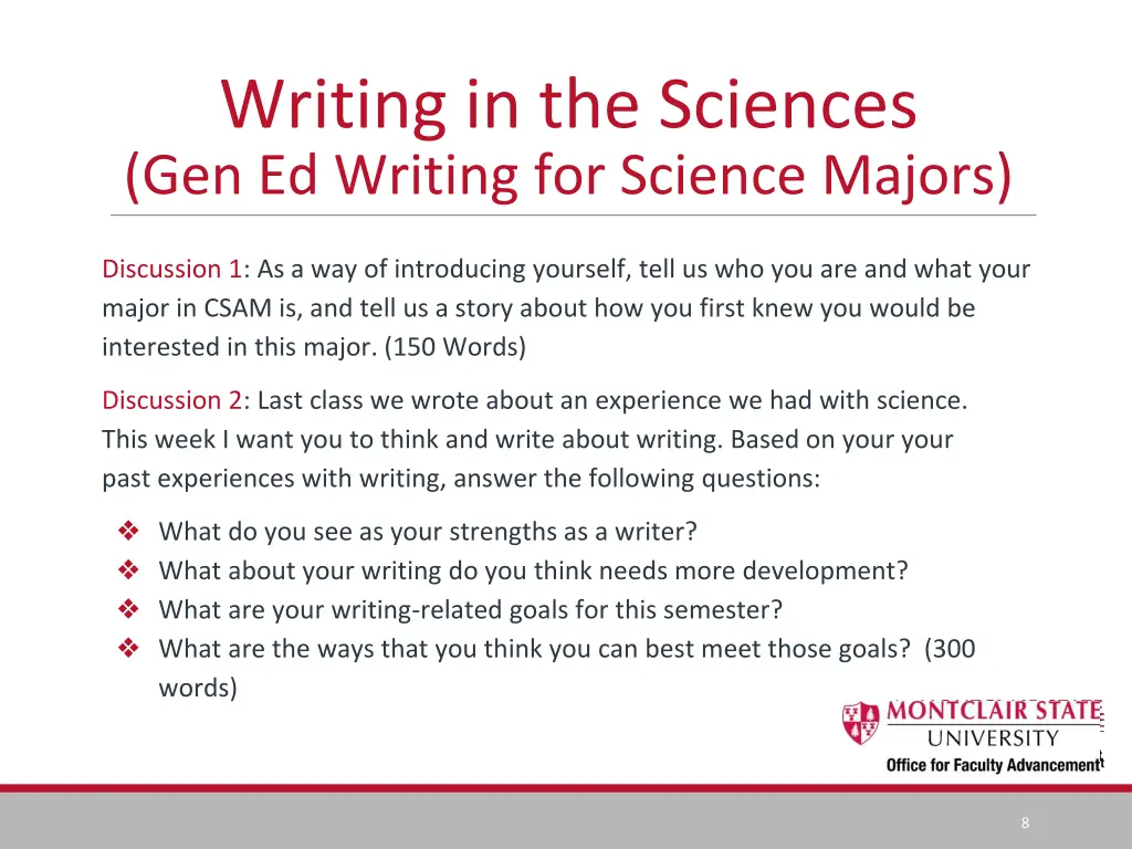 writing in the sciences gen ed writing