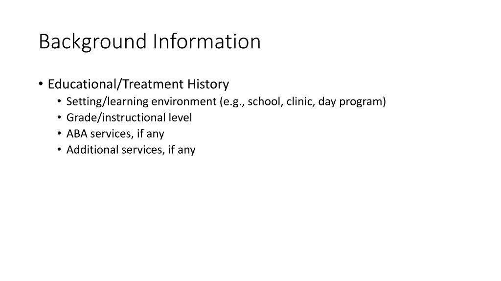 background information 1
