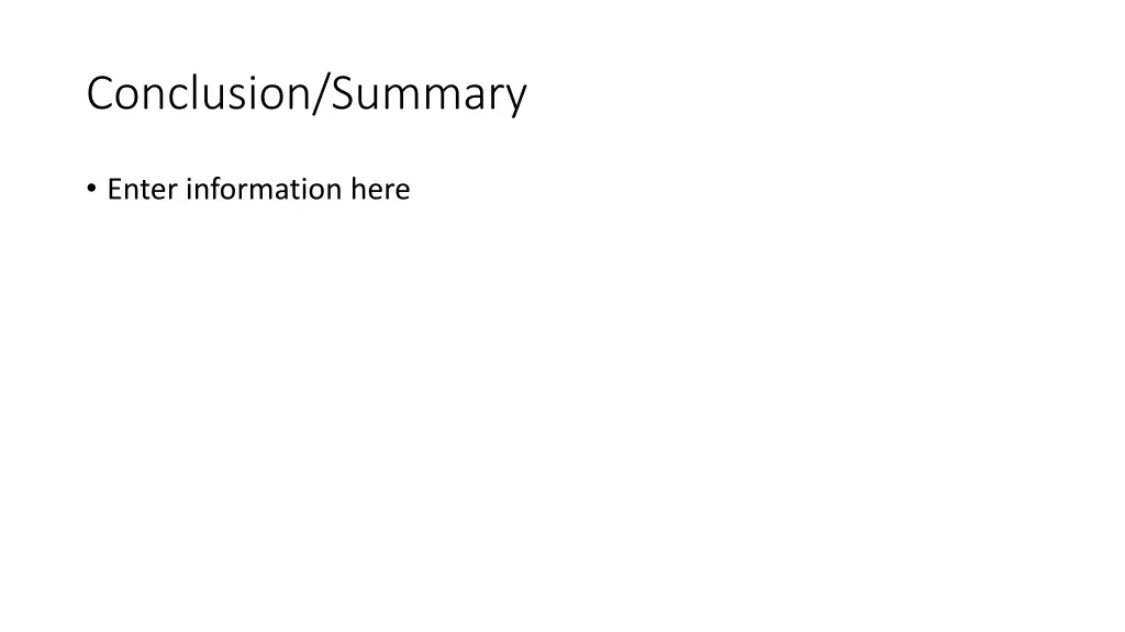 conclusion summary