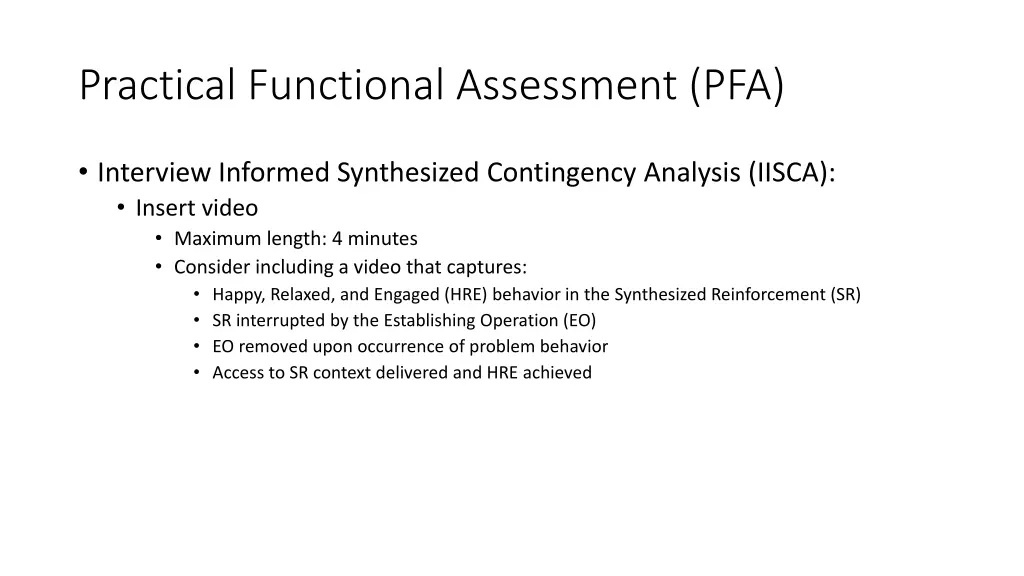practical functional assessment pfa 2