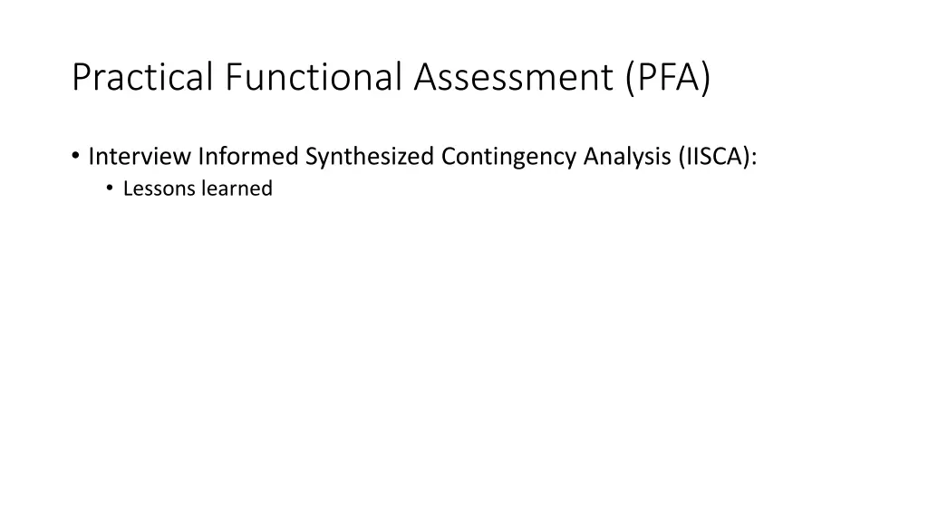 practical functional assessment pfa 4