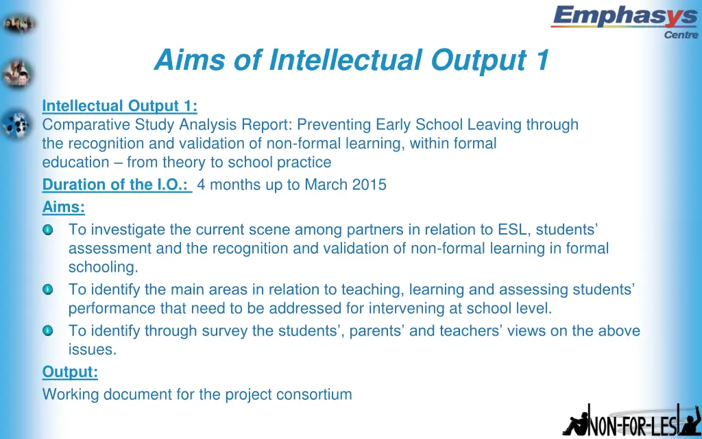 aims of intellectual output 1