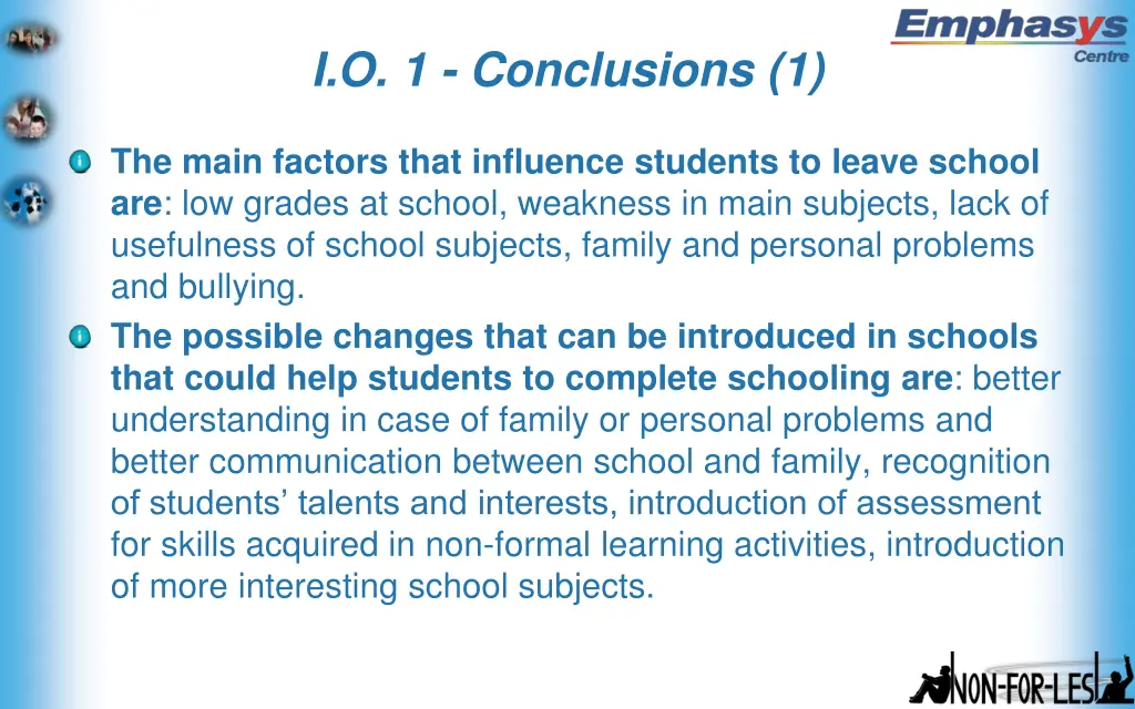 i o 1 conclusions 1