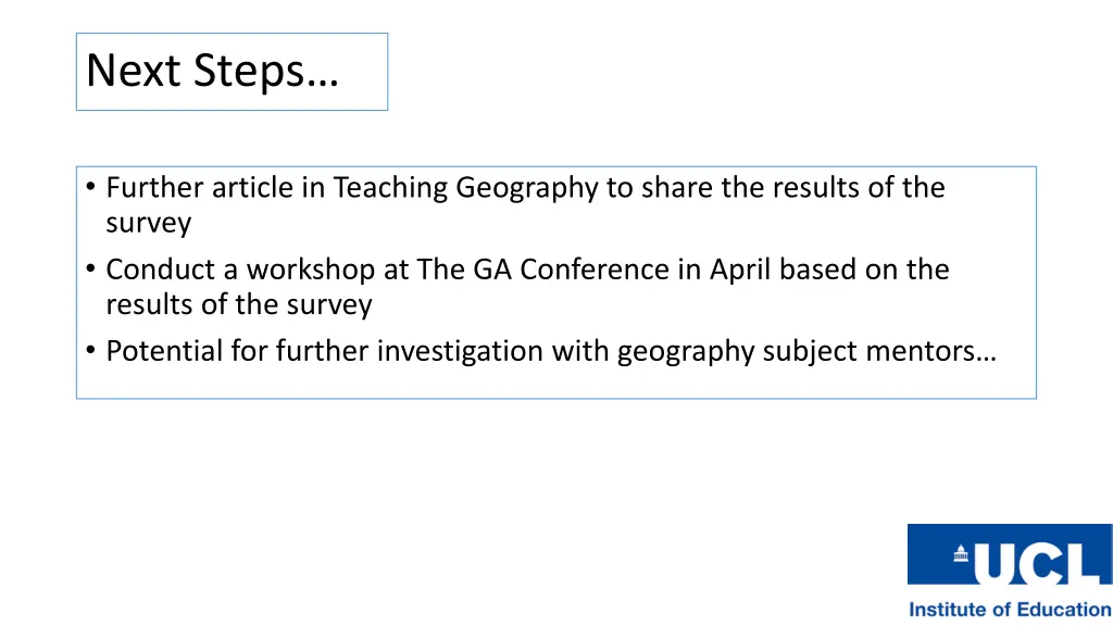 next steps