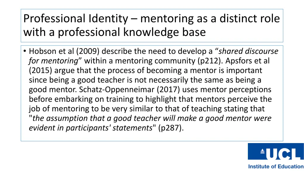 professional identity mentoring as a distinct