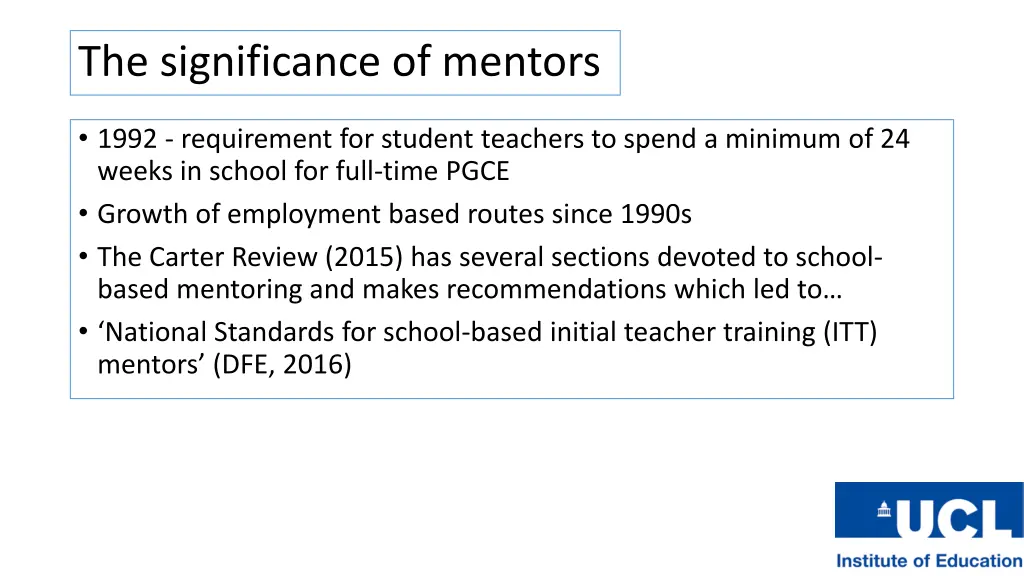 the significance of mentors