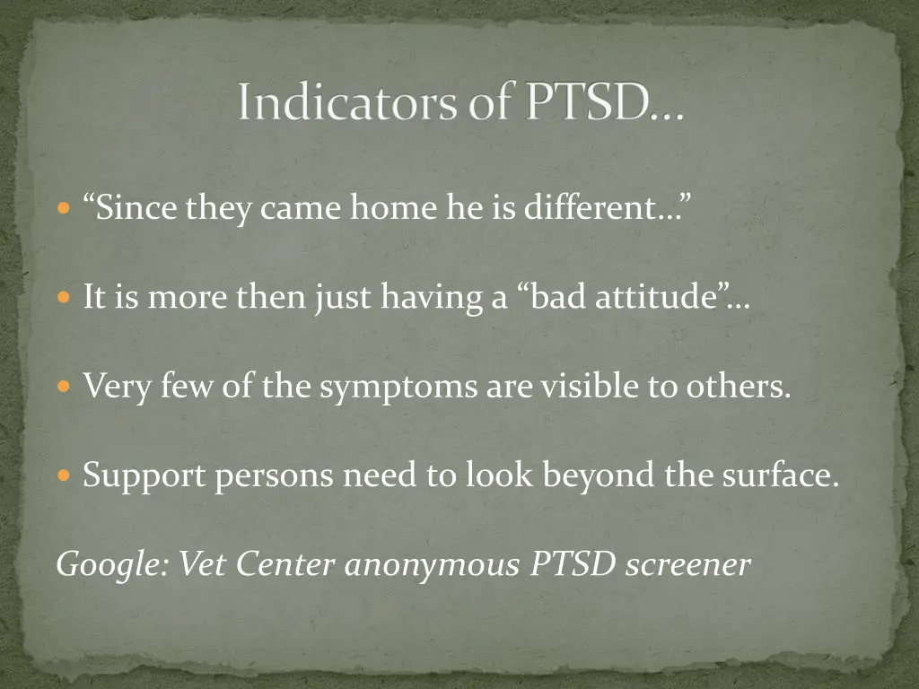 indicators of ptsd