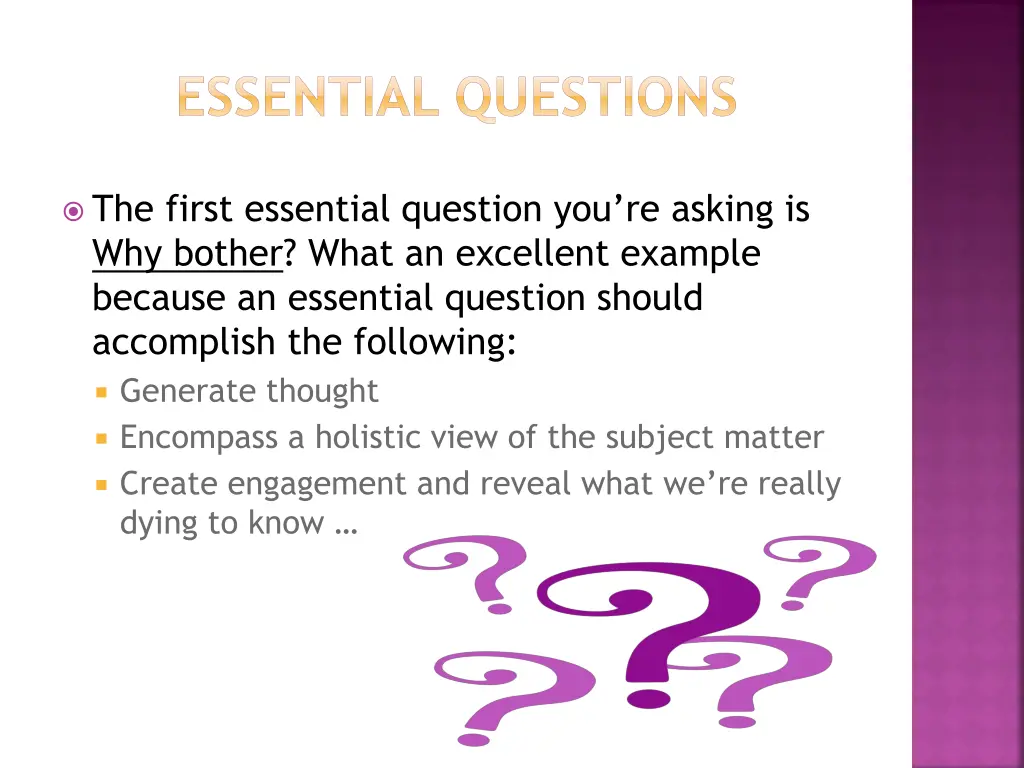 essential questions