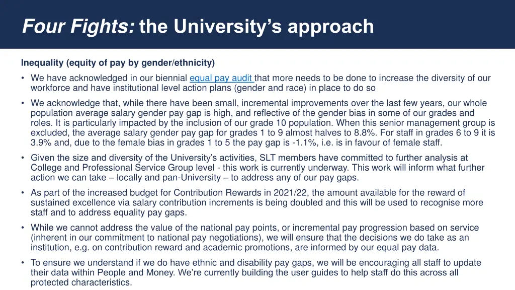 four fights the university s approach 1