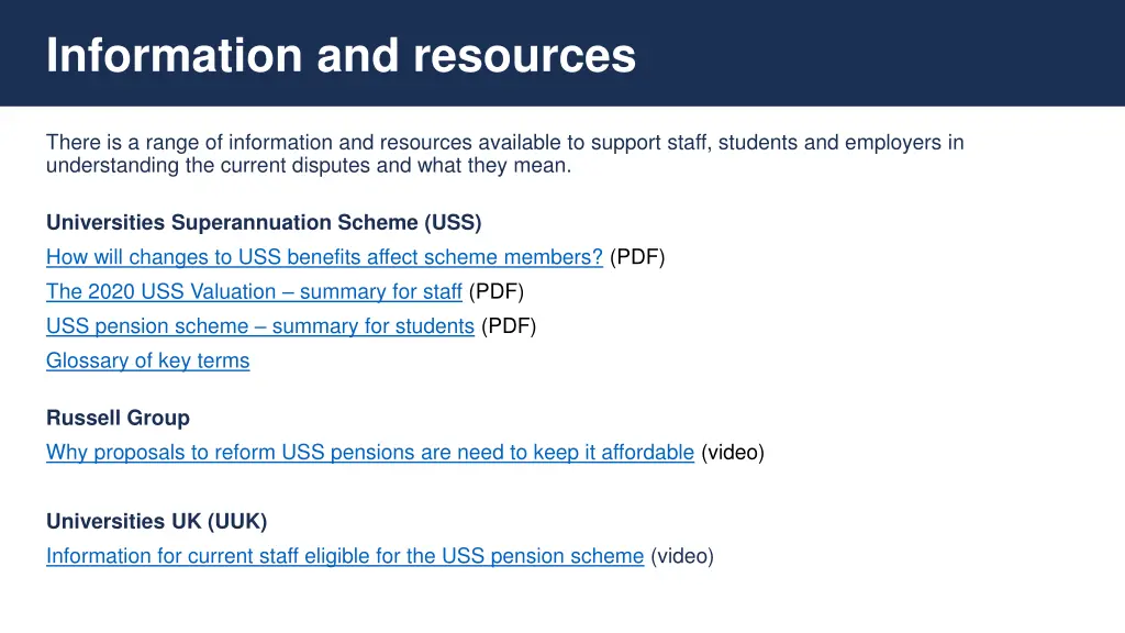 information and resources