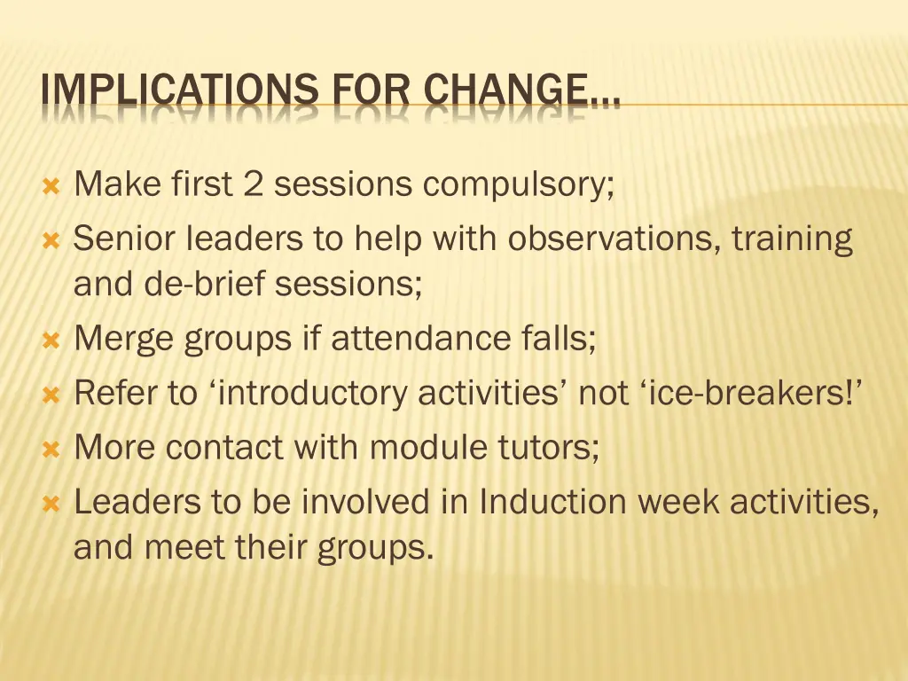implications for change