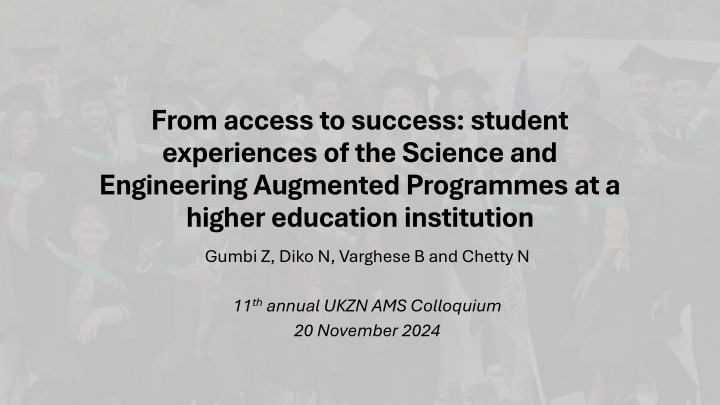 from access to success student experiences
