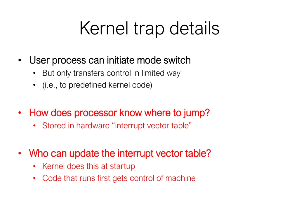 kernel trap details