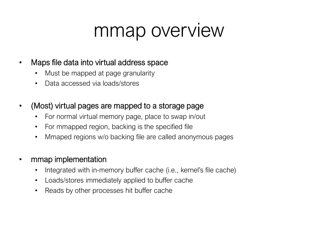 mmap overview