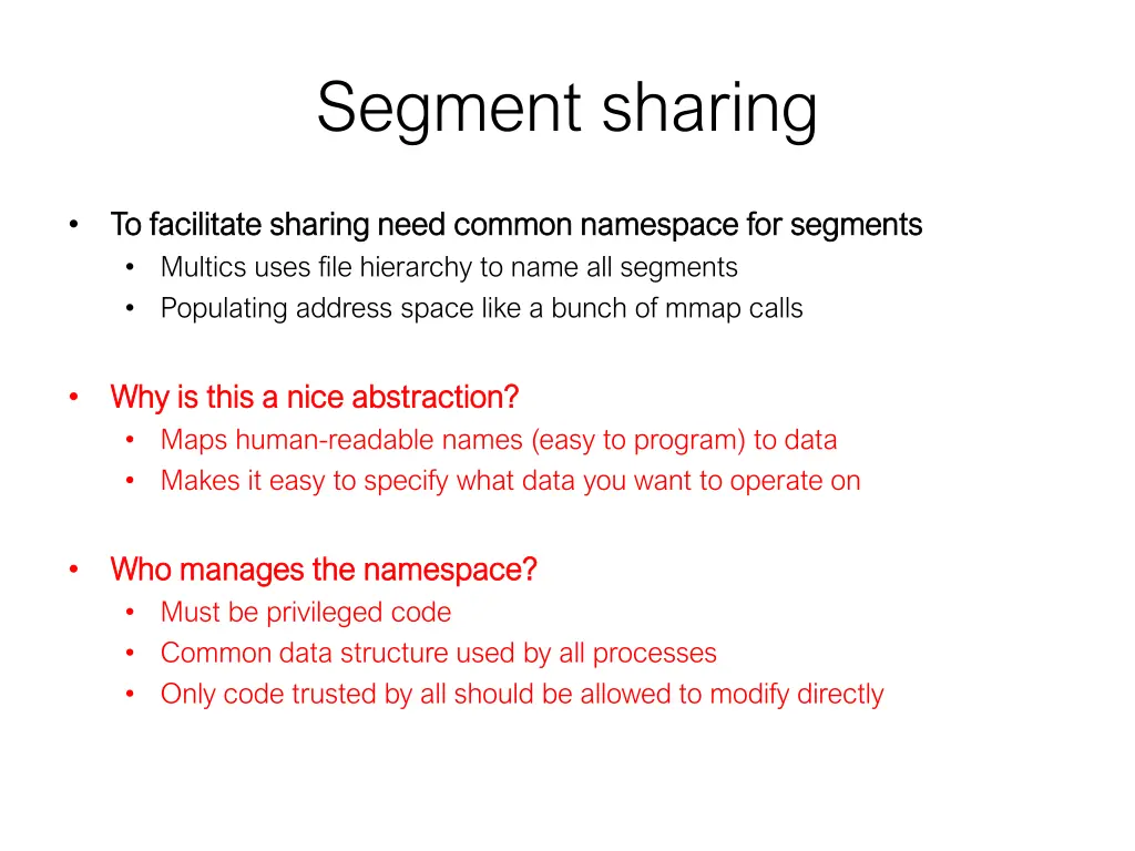 segment sharing