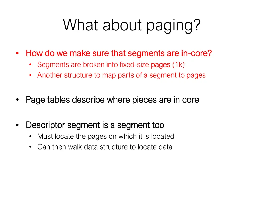 what about paging