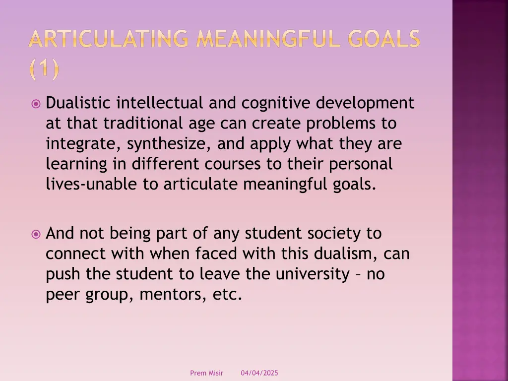 articulating meaningful goals 1